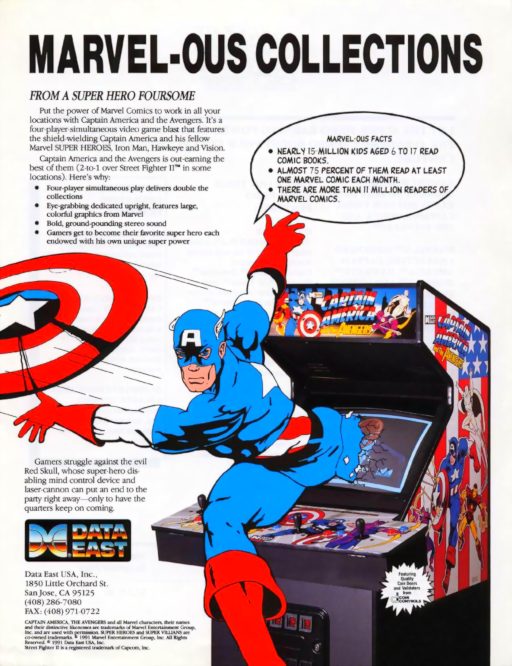 Captain America and The Avengers (US Rev 1.9) Arcade Game Cover